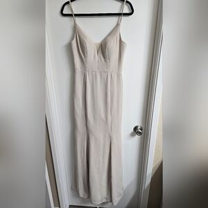 Azazie Elegant Strapless Beige Dress